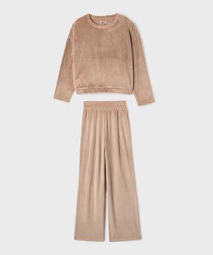 Pyjama en maille peluche et velours fille vue4 - GEMO (JUNIOR) - GEMO
