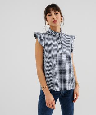 Blouse à motif avec fronces et volants femme vue2 - GEMO(FEMME PAP) - GEMO