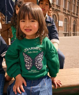 Sweat avec manches froncées et motif brodé bébé fille vue6 - GEMO 4G BEBE - GEMO