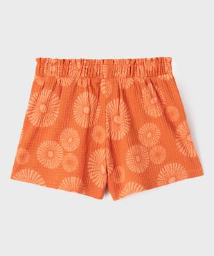 Short imprimé en maille texturée avec ceinture élastique fille vue3 - GEMO (ENFANT) - GEMO