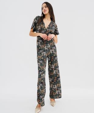 Combi-pantalon en maille gaufrée femme vue1 - GEMO 4G FEMME - GEMO