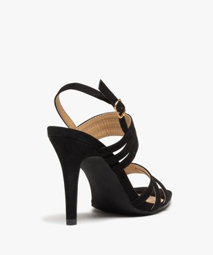 Sandales femme unies à talon aiguille et brides croisées vue4 - GEMO(URBAIN) - GEMO