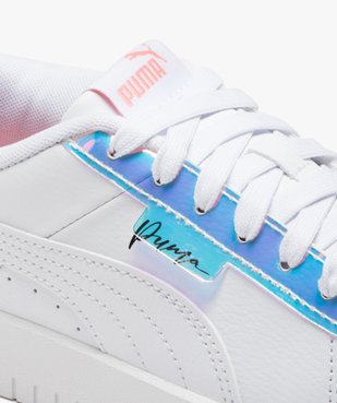 Baskets fille dessus en cuir uni à lacets avec détail métallisé - Puma vue6 - PUMA - GEMO