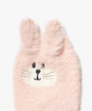 Chaussettes duveteuses avec motif lapin en relief fille vue2 - GEMO (ENFANT) - GEMO