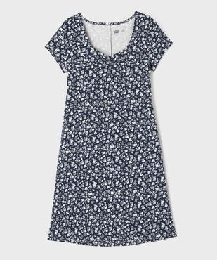 Robe manches courtes en maille fleurie à décolleté fantaisie fille vue5 - GEMO 4G FILLE - GEMO