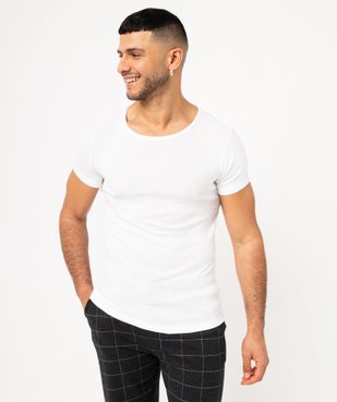 Tee-shirt homme à manches courtes et col rond en coton biologique (lot de 2) vue1 - GEMO 4G HOMME - GEMO
