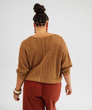 Pull ajouré en maille scintillante femme grande taille vue3 - GEMO (G TAILLE) - GEMO