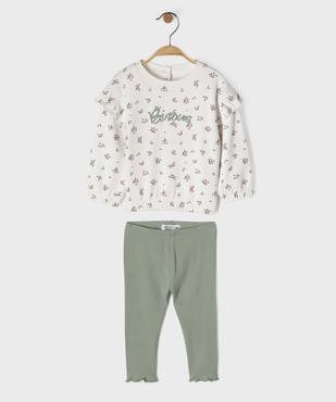 Ensemble 2 pièces sweat et legging bébé fille vue1 - GEMO 4G BEBE - GEMO