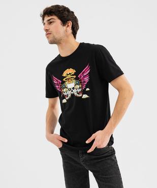 Tee-shirt manches courtes avec motif rock homme vue1 - GEMO (HOMME) - GEMO