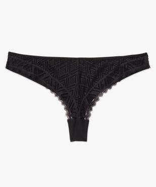 Tanga en microfibre et dentelle femme vue4 - GEMO(HOMWR FEM) - GEMO