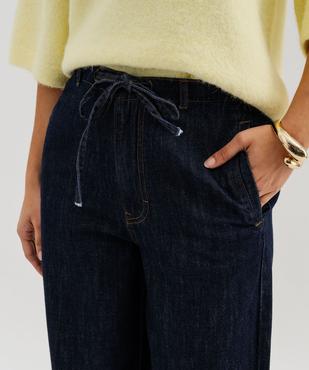 Jean wide leg taille haute élastiquée femme vue2 - GEMO 4G FEMME - GEMO