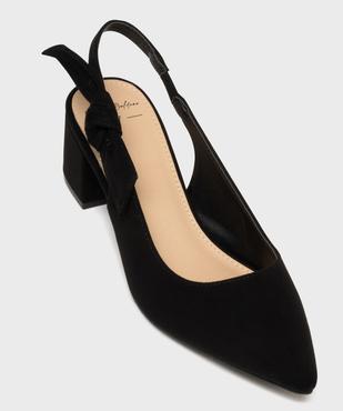 Escarpins slingbacks en suédine à talon large et bout pointu femme - Valentina Baldano vue5 - VALENTINA BALDA - GEMO