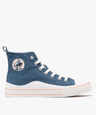 Baskets montantes en toile denim imprimé femme - Stitch vue2 - LILO & STITCH - GEMO