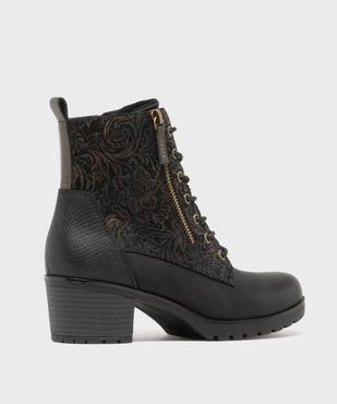 Bottines à talon à doublure chaude, zip et lacets femme vue4 - EMILIA ROSA - GEMO
