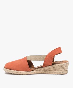 Sandales femme à talon compensé et dessus cuir vue3 - GEMO (CASUAL) - GEMO