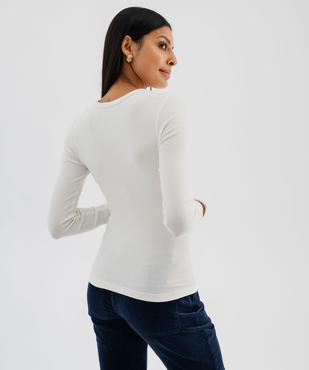 Tee-shirt manches longues et col rond femme - LuluCastagnette vue3 - LULUCASTAGNETTE - GEMO