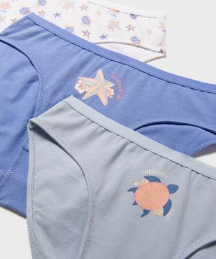 Culottes en coton stretch motifs marins fille (lot de 3) vue2 - GEMO 4G FILLE - GEMO