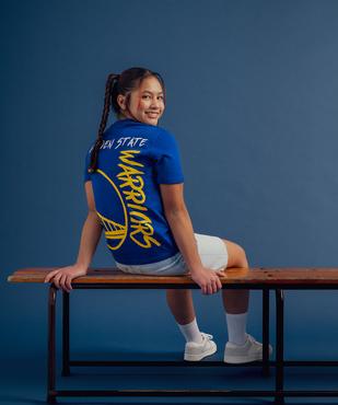 Tee-shirt manches courtes inscription Warriors Golden State garçon - NBA vue1 - NBA - GEMO