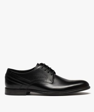 Derbies homme unies dessus en cuir et à lacets ronds vue2 - MARIO BALDANO - GEMO