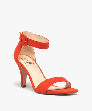 Sandales femme à talon fermé dessus suédine unie vue2 - GEMO(URBAIN) - GEMO