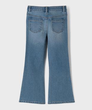 Jean flare à strass en denim stretch délavé fille vue3 - GEMO (ENFANT) - GEMO
