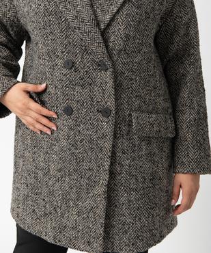 Manteau femme grande taille mi-long à chevrons vue2 - GEMO (G TAILLE) - GEMO
