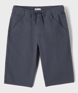 Bermuda en coton stretch coupe loose avec taille élastique garçon vue1 - GEMO 4G GARCON - GEMO