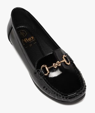 Mocassins femme confort à talon compensé et vernis avec bijou fantaisie vue5 - G'FLEX - GEMO