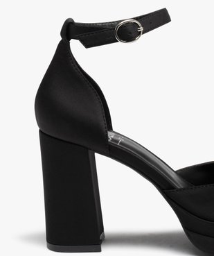 Escarpin en satin avec plateforme et talon haut femme vue6 - GEMO(URBAIN) - GEMO