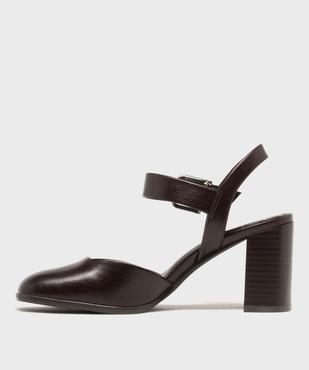 Escarpins sling back à talon large et bout carré femme - Follow Me vue3 - FOLLOW ME - GEMO