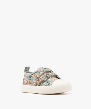 Baskets basses en toile fleurie à scratch fille vue3 - LOVELY WINGS GEMO FOR GOOD - GEMO
