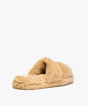 Chaussons femme mules plates en textile peluche vue4 - GEMO(HOMWR FEM) - GEMO