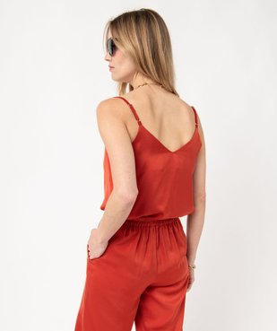 Débardeur en satin à col bénitier femme vue3 - GEMO(FEMME PAP) - GEMO
