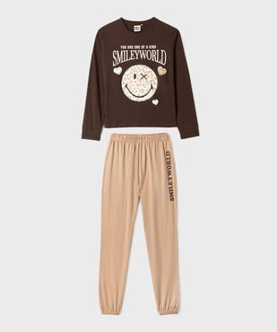 Pyjama en coton avec motif Smiley fille - Smiley World vue4 - SMILEY WORLD - GEMO