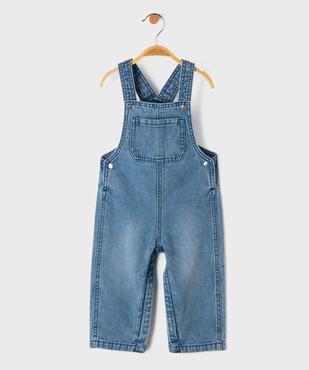 Salopette en jean avec entrejambe zippé bébé garçon vue1 - GEMO(BEBE DEBT) - GEMO