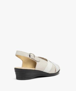 Sandales femme confort en cuir à talon compensé  vue4 - GEMO (CONFORT) - GEMO
