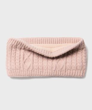 Echarpe tour de cou en maille torsadée doublée polaire bébé fille vue1 - GEMO(BEBE DEBT) - GEMO