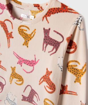 Pyjama en velours avec imprimé léopards fille vue2 - GEMO 4G FILLE - GEMO