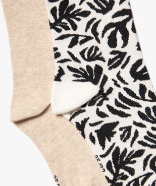 Chaussettes mi-hautes assorties femme (lot de 2) vue2 - GEMO(HOMWR FEM) - GEMO