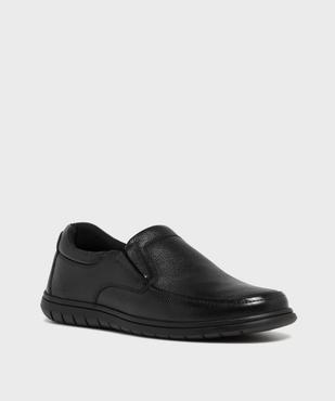 Mocassin slip-on confort dessus cuir homme - G'Flex vue2 - G'FLEX - GEMO