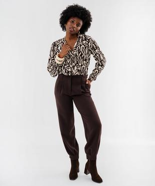 Blouse à manches longues et col V imprimée femme vue5 - GEMO(FEMME PAP) - GEMO