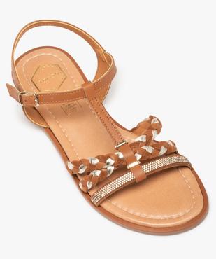 Sandales femme à talon plat et fines brides strass – Tanéo vue5 - TANEO - GEMO