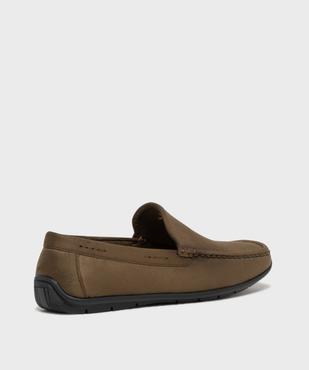 Mocassins en suédine et semelle intérieure cuir homme vue4 - URBAN STEPS - GEMO