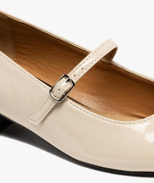 Ballerines femme vernies à fine bride à boucle et bout rond contrasté vue7 - FOLLOW ME - GEMO