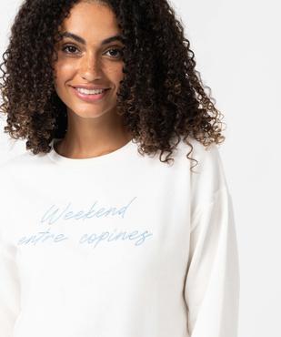 Sweat femme avec message brodé vue2 - GEMO(FEMME PAP) - GEMO