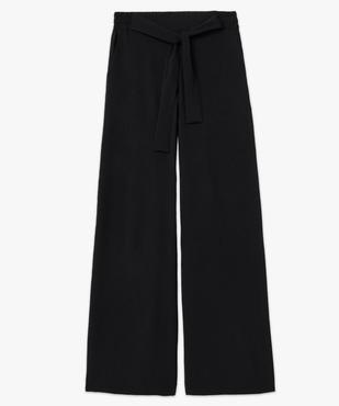 Pantalon femme en crêpe fluide à ceinture élastique et brides à nouer vue4 - GEMO(FEMME PAP) - GEMO