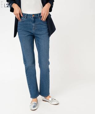 Jean Regular taille haute en denim stretch délavé femme - Longueur L26 vue1 - GEMO(FEMME PAP) - GEMO