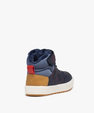 Boots fourrées garçon bicolores style baskets mid-cut vue4 - GEMO 4G GARCON - GEMO