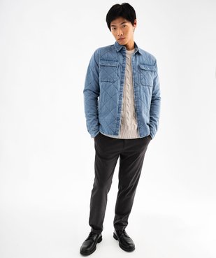 Sur chemise en denim effet matelassé homme vue5 - GEMO (HOMME) - GEMO