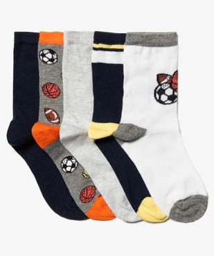 Chaussettes garçon  hautes à motifs sportifs (lot de 5) vue1 - GEMO (ENFANT) - GEMO